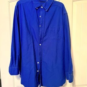 Mens Dress Shirt Blue 2X 100% cotton
